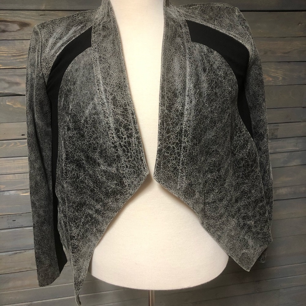 PURE DKNY leather Ponte jacket